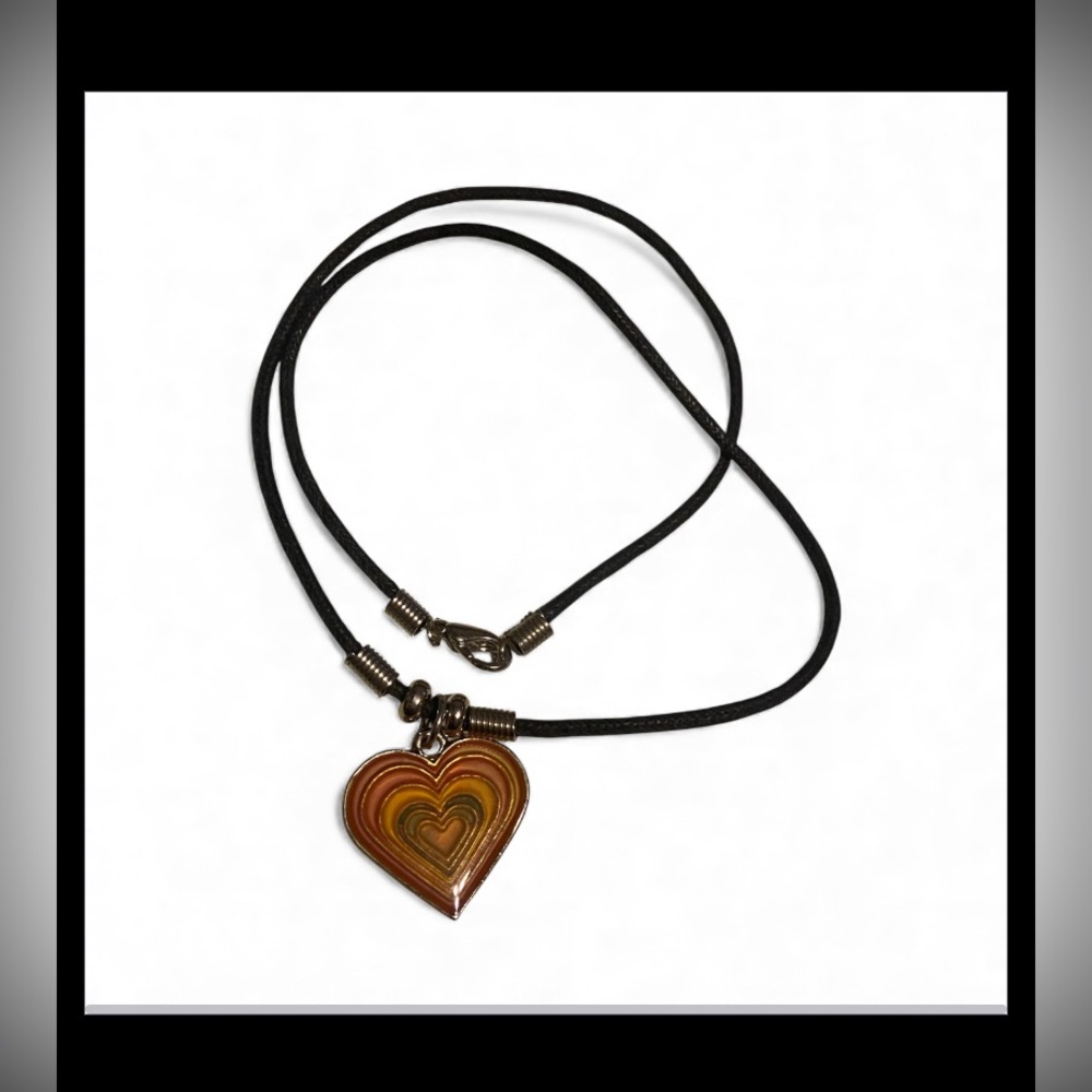 Enamel Heart Necklace #7515